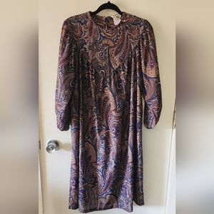 Sears Fashion Paisley Floral Muumuu House Dress Womens Vintage Size 16.5 USA